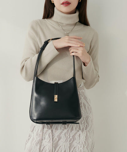 優雅風格雙用扣帶單肩包