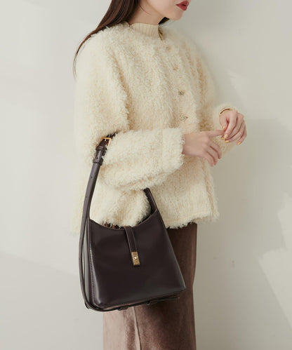 優雅風格雙用扣帶單肩包