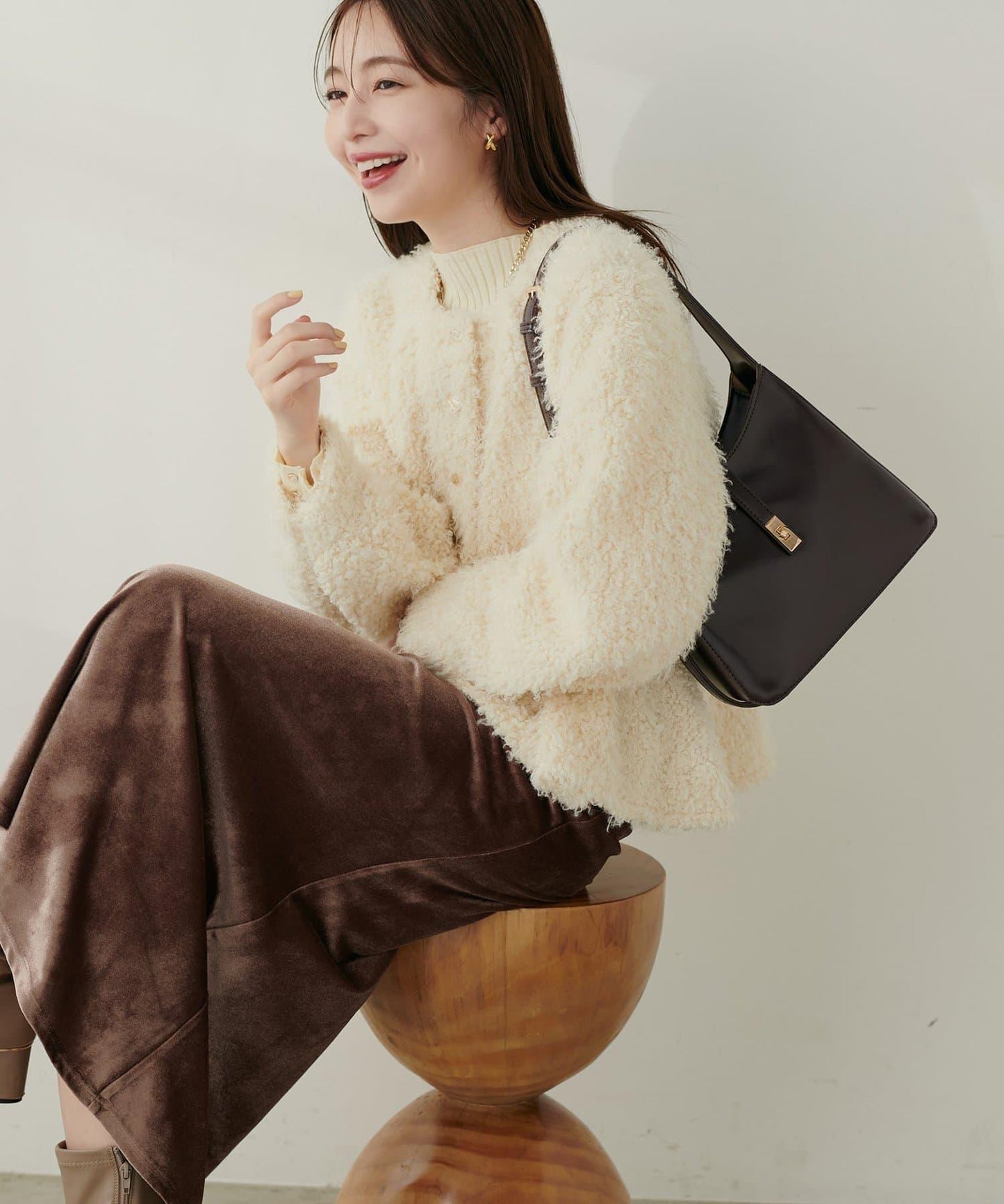 優雅風格雙用扣帶單肩包