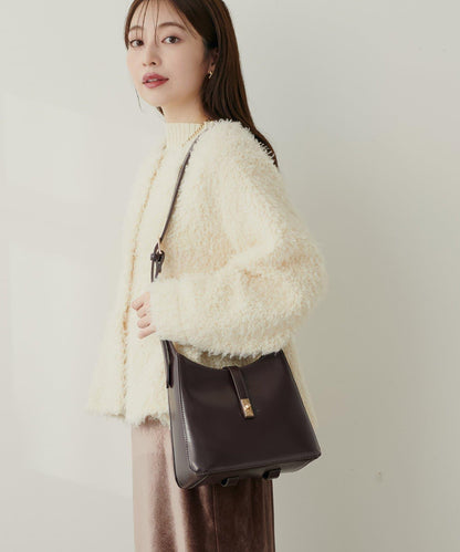 優雅風格雙用扣帶單肩包