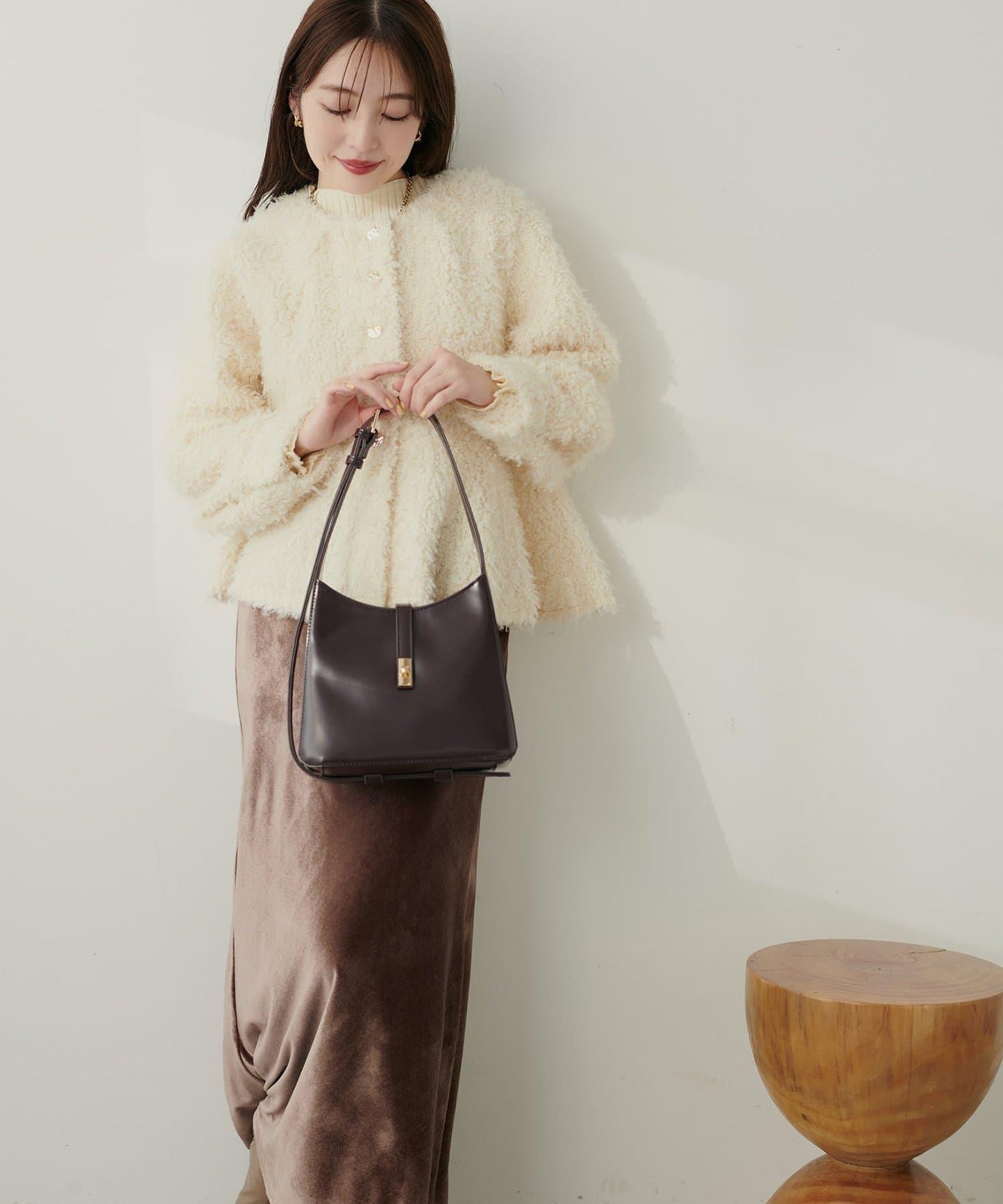 優雅風格雙用扣帶單肩包