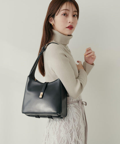 優雅風格雙用扣帶單肩包