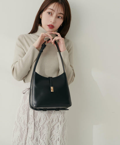 優雅風格雙用扣帶單肩包