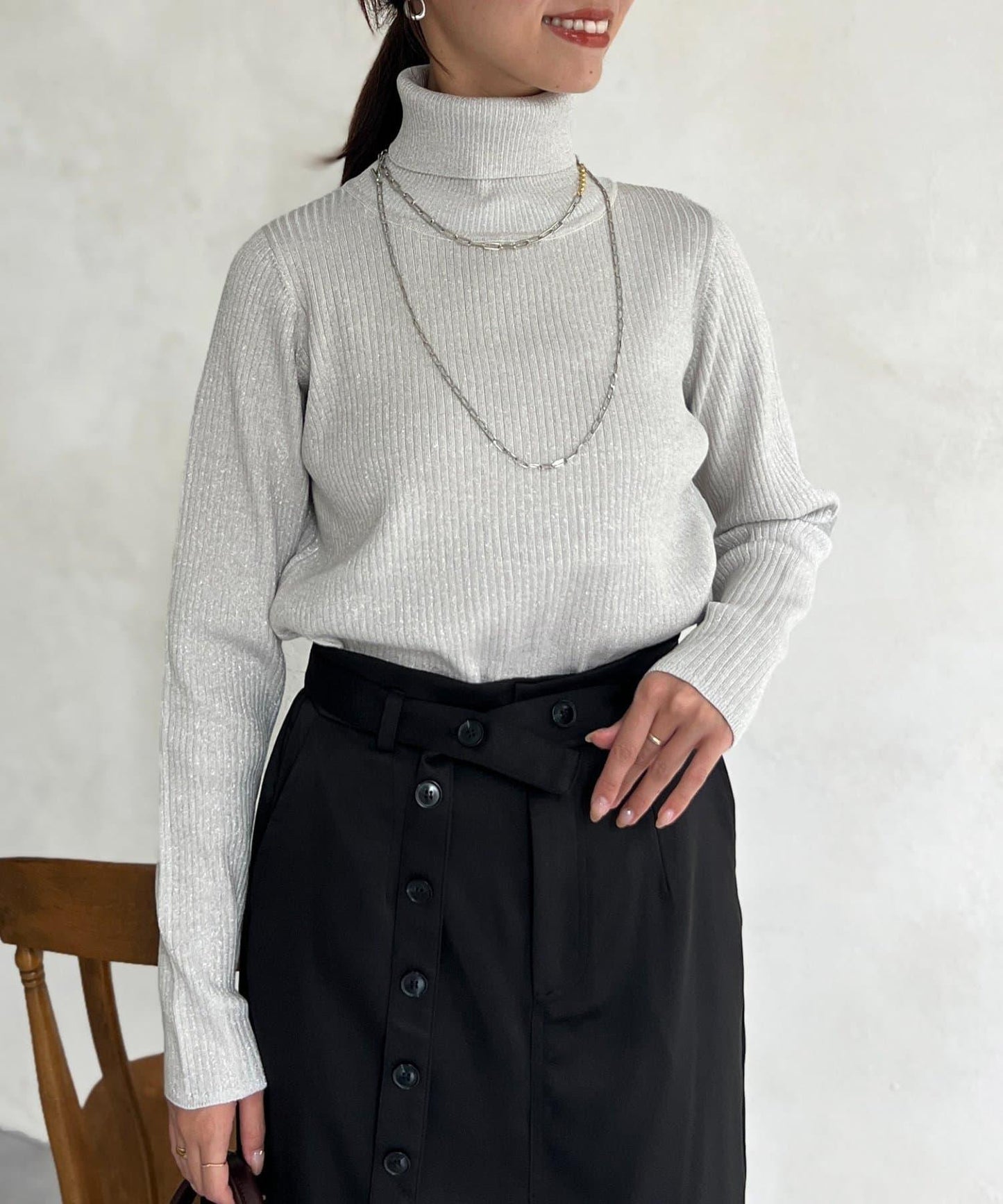 亮片高領衫