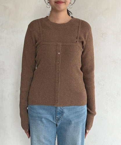 針織套頭衫×針織背心套裝