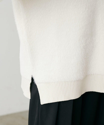 翻領長毛針織套頭衫