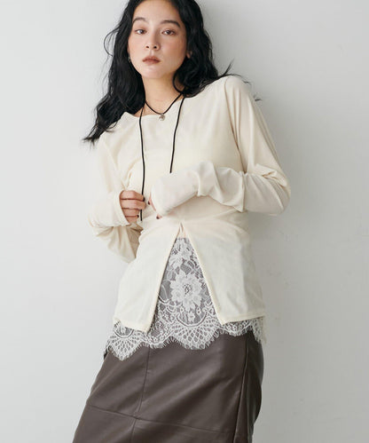 前後兩穿拉鍊天鵝絨套頭衫