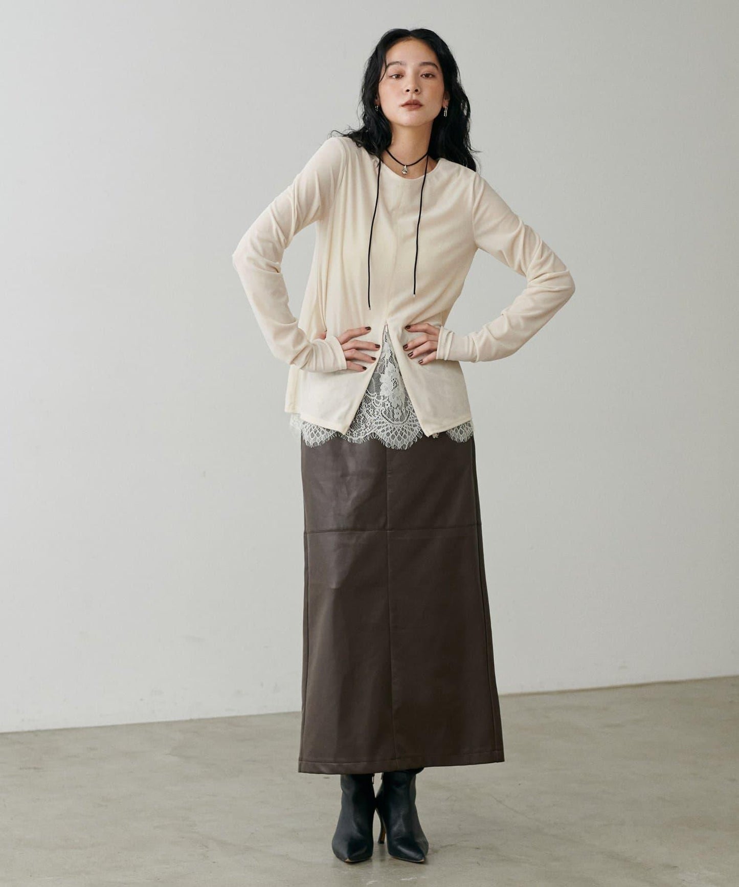 前後兩穿拉鍊天鵝絨套頭衫