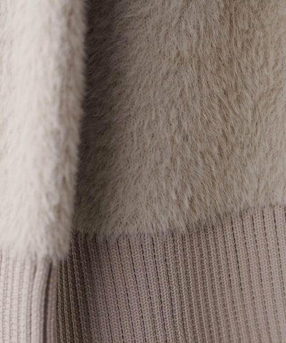 翻領長毛針織套頭衫