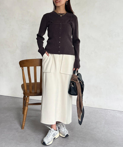 針織套頭衫×針織背心套裝