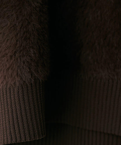 翻領長毛針織套頭衫