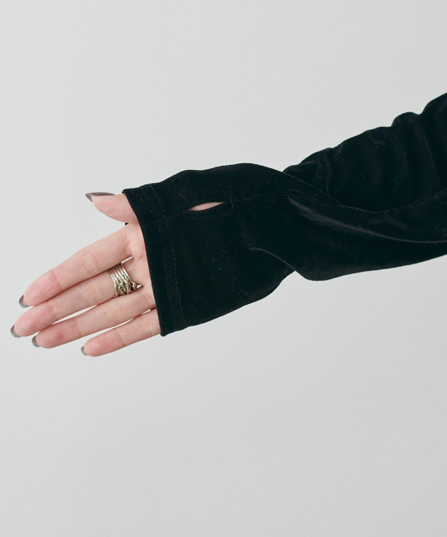 前後兩穿拉鍊天鵝絨套頭衫