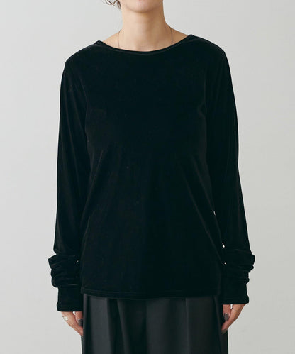 前後兩穿拉鍊天鵝絨套頭衫