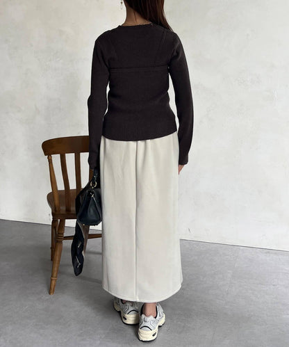 針織套頭衫×針織背心套裝