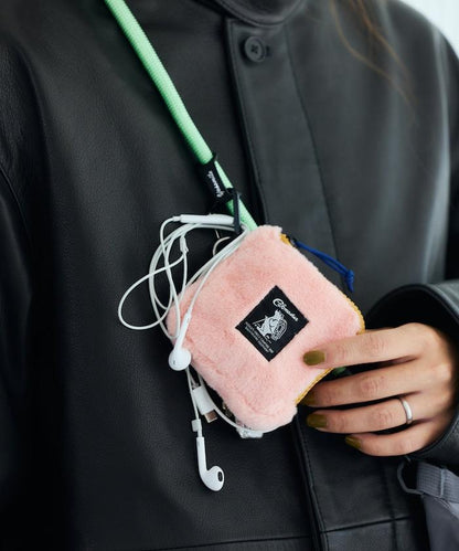 特別款絨毛L型拉鍊錢包