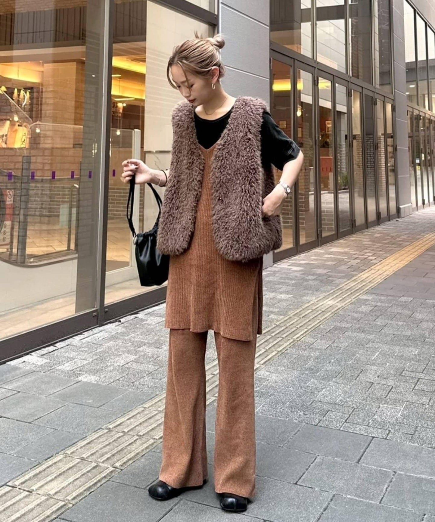 【PON企畫】修身提臀針織喇叭褲