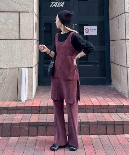 【PON企畫】修身提臀針織喇叭褲