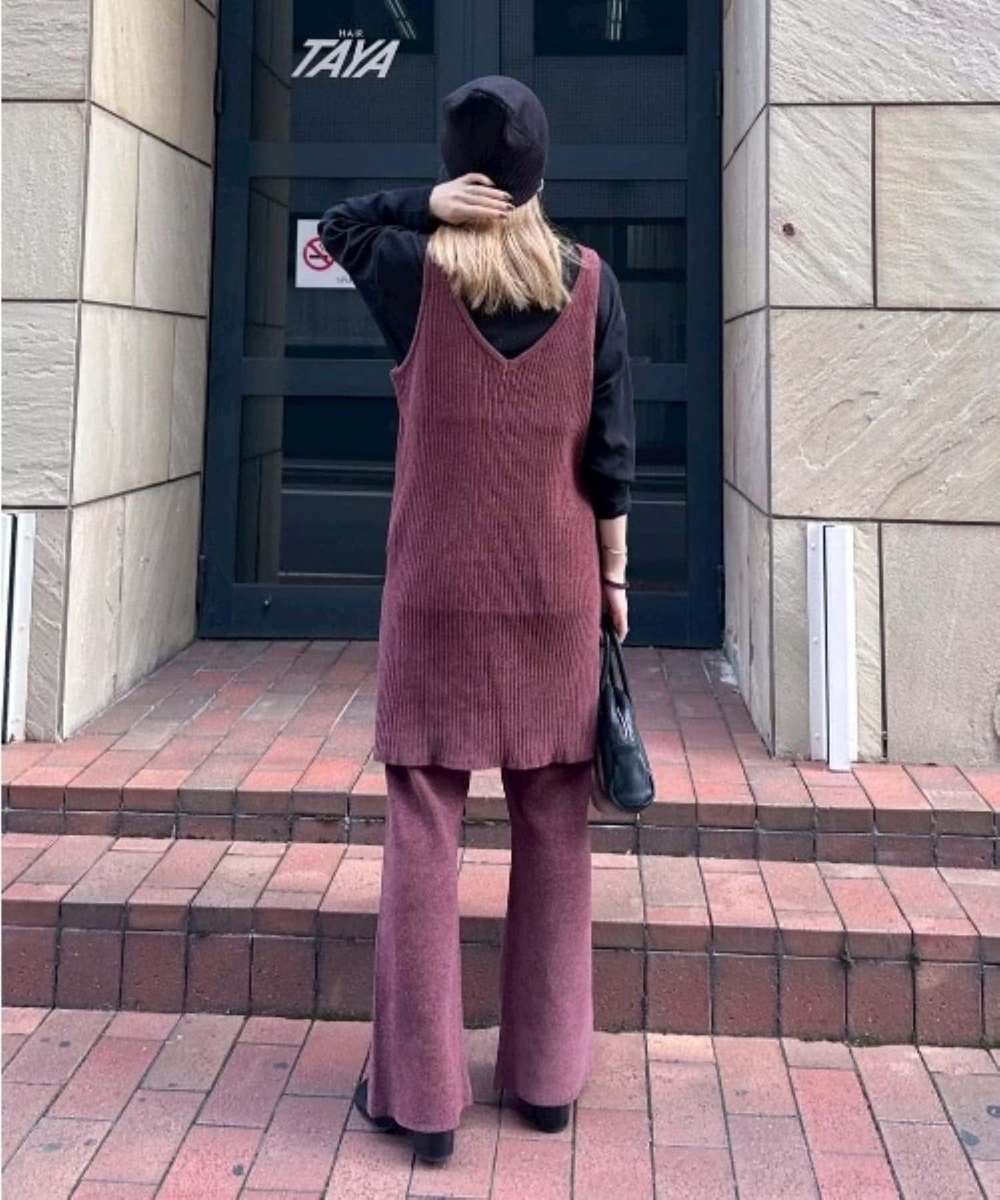 【PON企畫】修身提臀針織喇叭褲