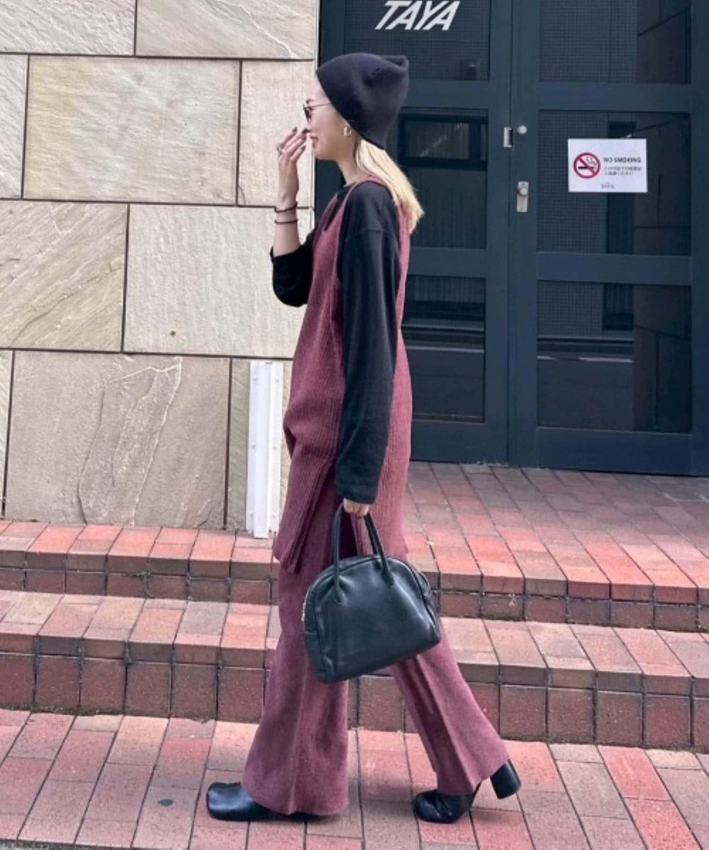 【PON企畫】顯瘦前後兩穿毛絨針織吊帶長款上衣