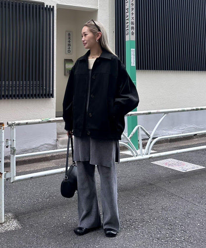 【PON企畫】顯瘦前後兩穿毛絨針織吊帶長款上衣