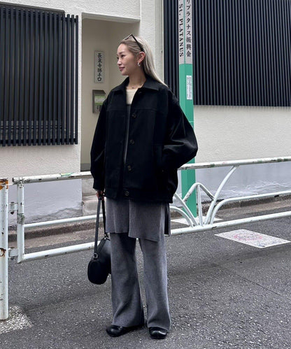 【PON企畫】修身提臀針織喇叭褲