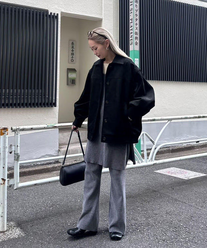 【PON企畫】修身提臀針織喇叭褲