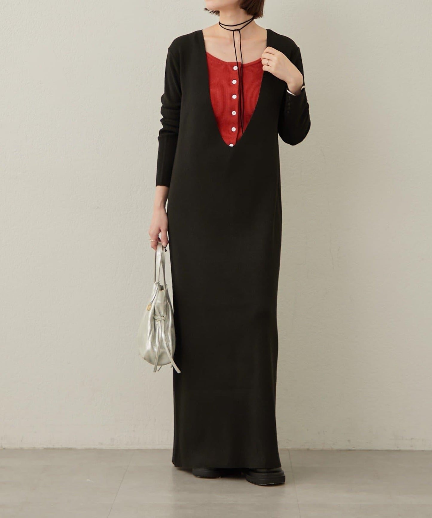 【sato企畫】針織連衣裙吊帶背心套裝