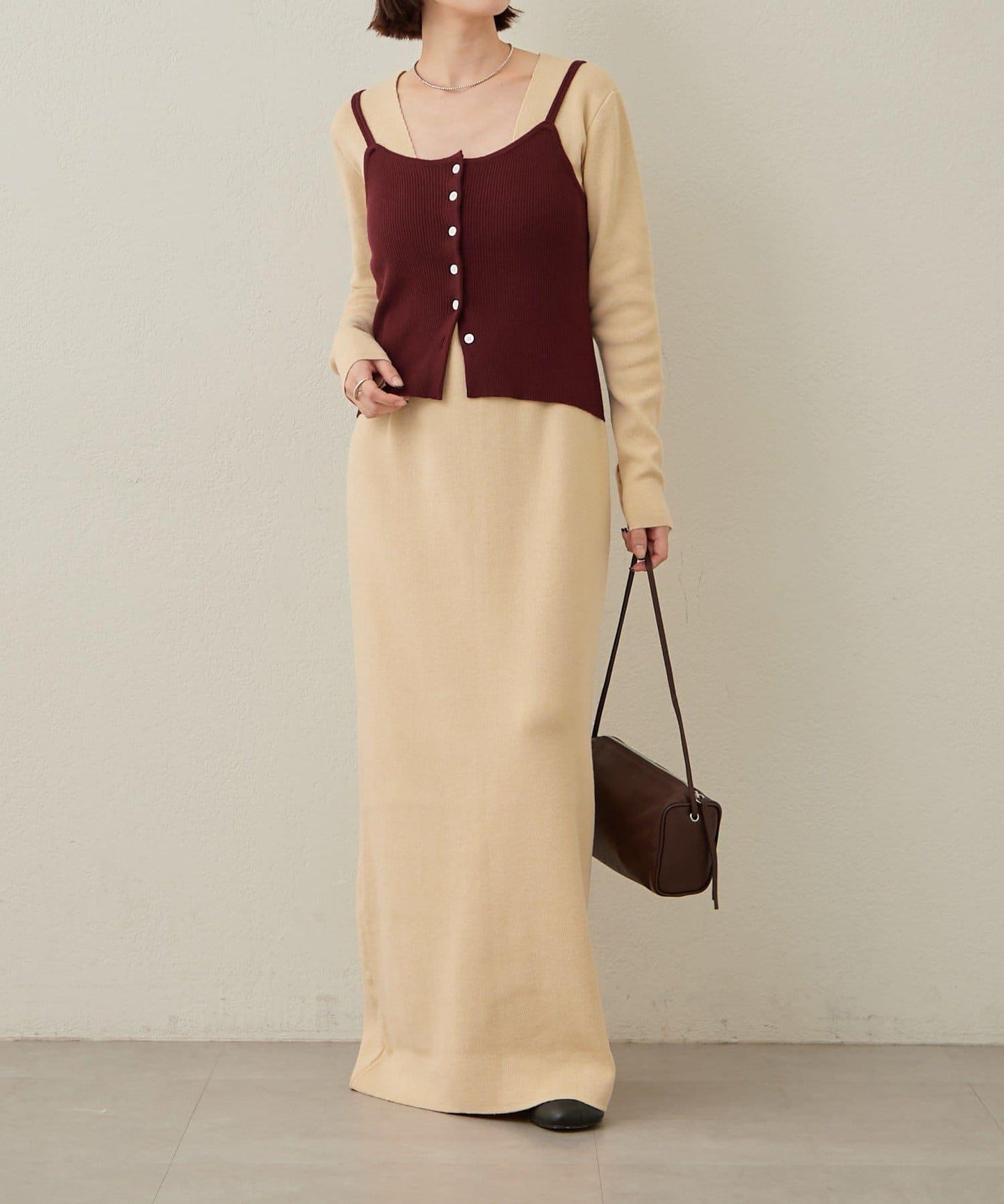 【sato企畫】針織連衣裙吊帶背心套裝