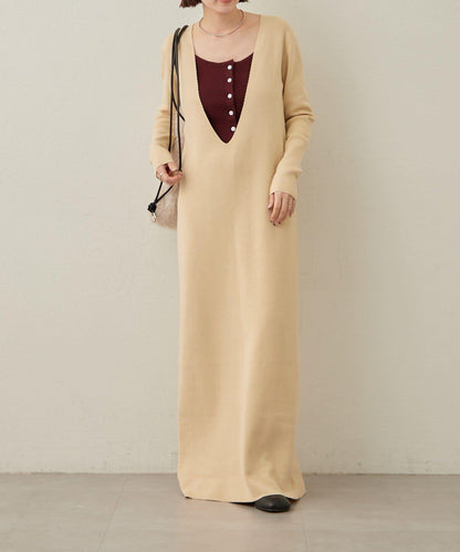 【sato企畫】針織連衣裙吊帶背心套裝