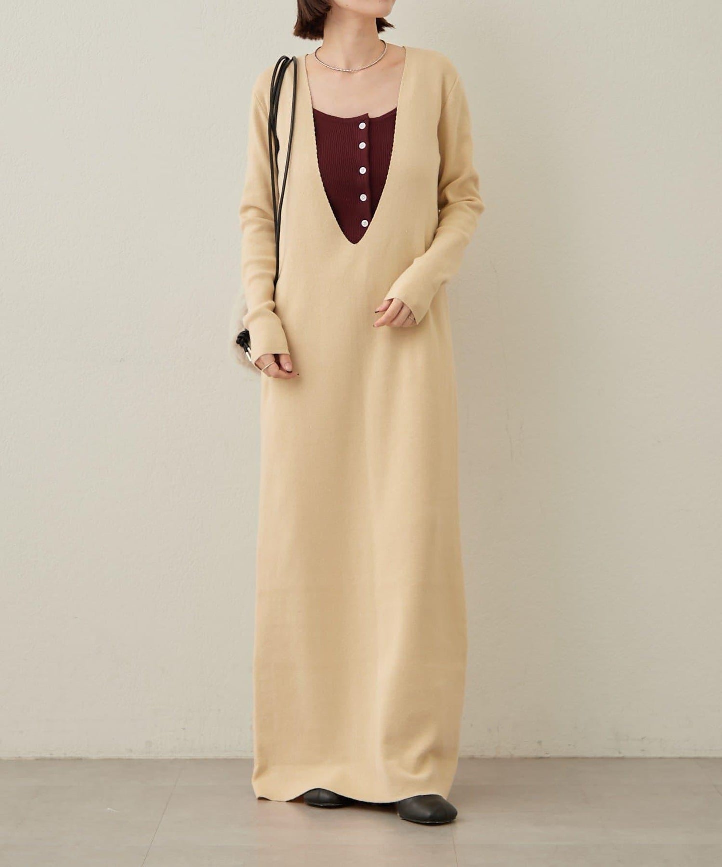 【sato企畫】針織連衣裙吊帶背心套裝