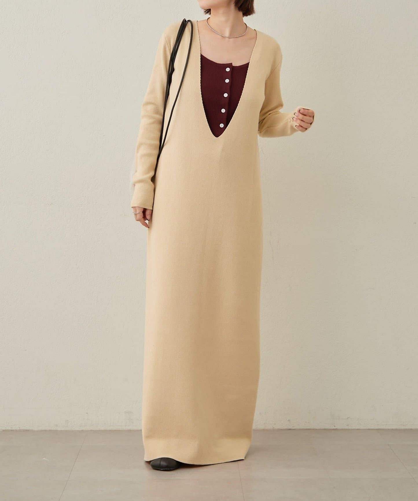 【sato企畫】針織連衣裙吊帶背心套裝