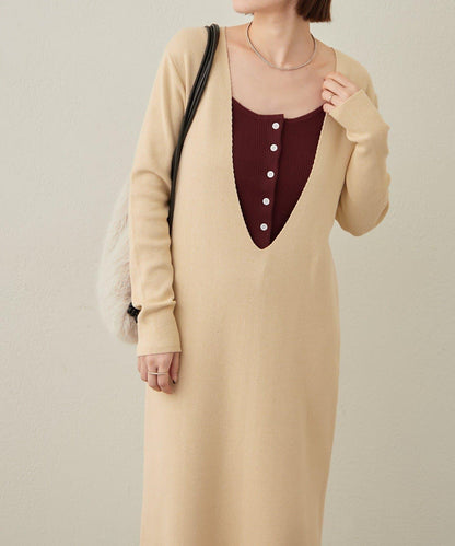 【sato企畫】針織連衣裙吊帶背心套裝