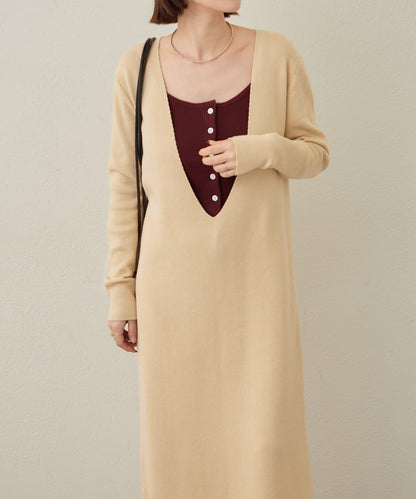 【sato企畫】針織連衣裙吊帶背心套裝