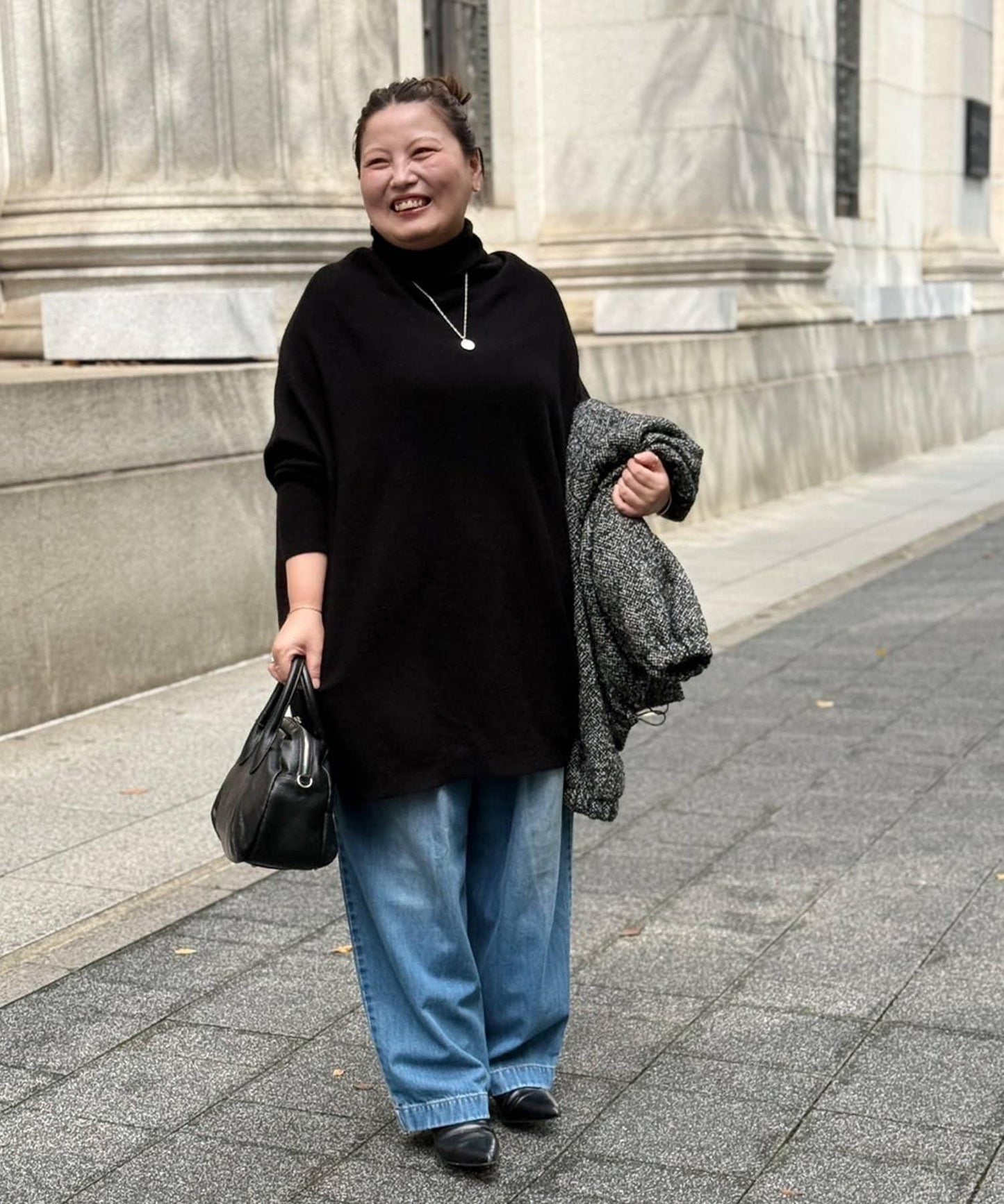 《フルカワコラボ》寬鬆褶皺牛仔褲