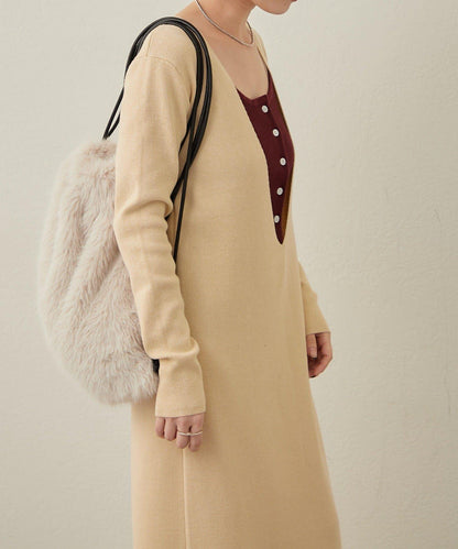 【sato企畫】針織連衣裙吊帶背心套裝