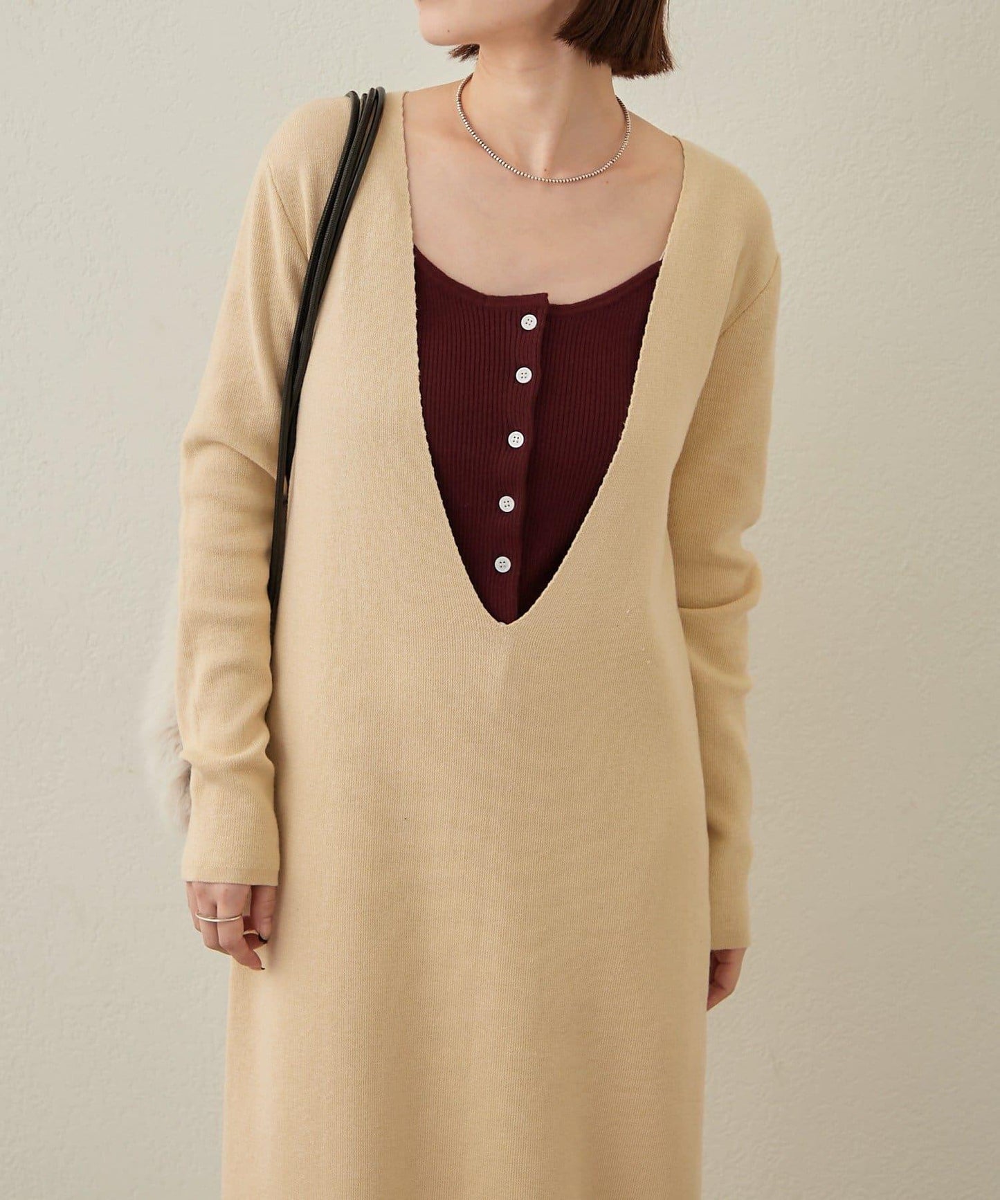 【sato企畫】針織連衣裙吊帶背心套裝