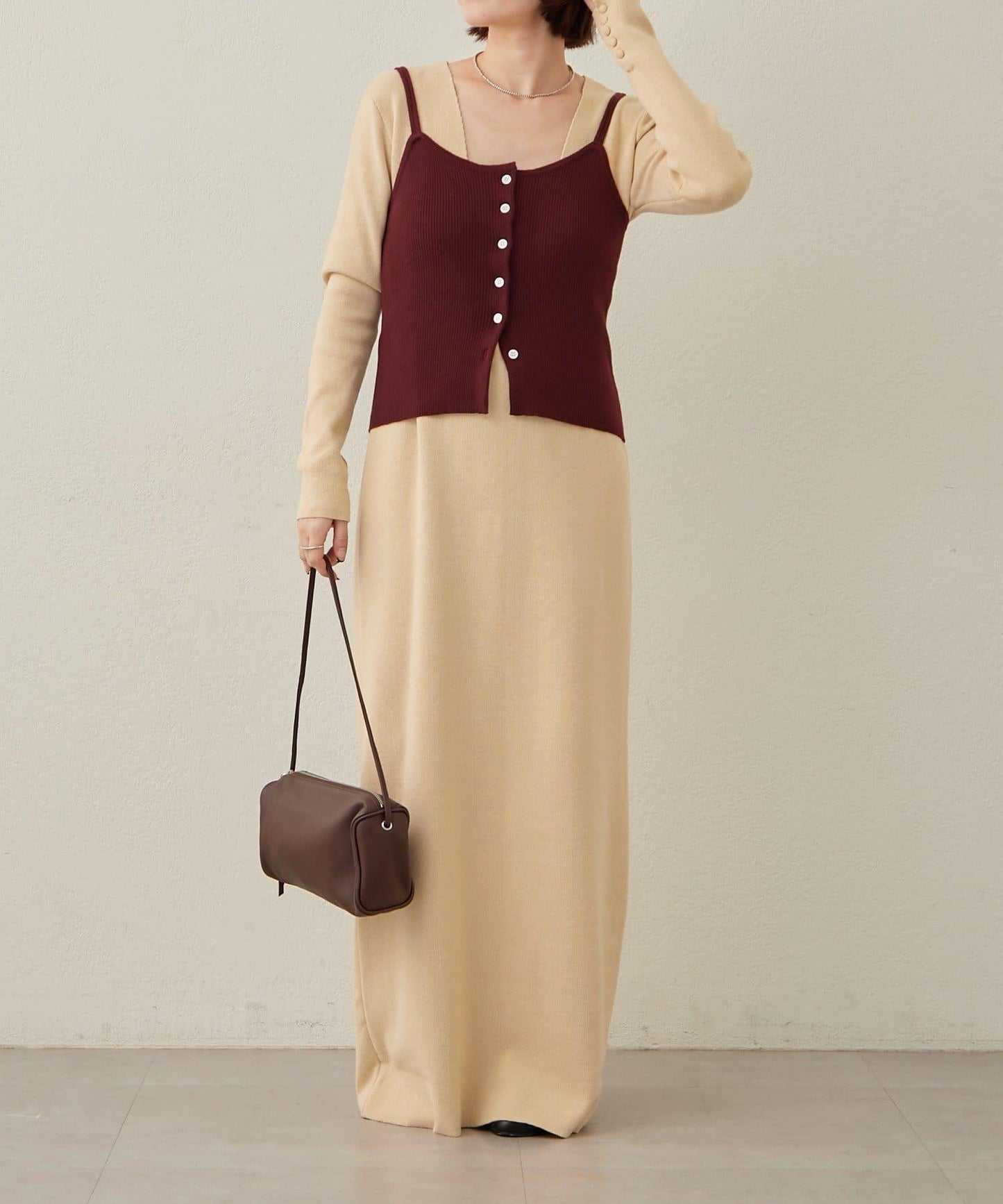 【sato企畫】針織連衣裙吊帶背心套裝