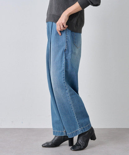 《フルカワコラボ》寬鬆褶皺牛仔褲