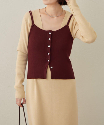 【sato企畫】針織連衣裙吊帶背心套裝