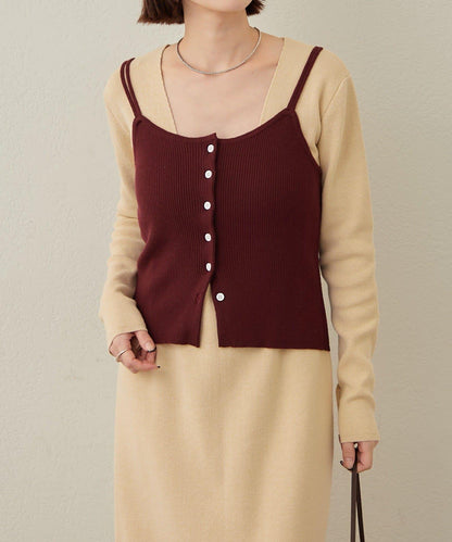 【sato企畫】針織連衣裙吊帶背心套裝