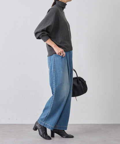 《フルカワコラボ》寬鬆褶皺牛仔褲