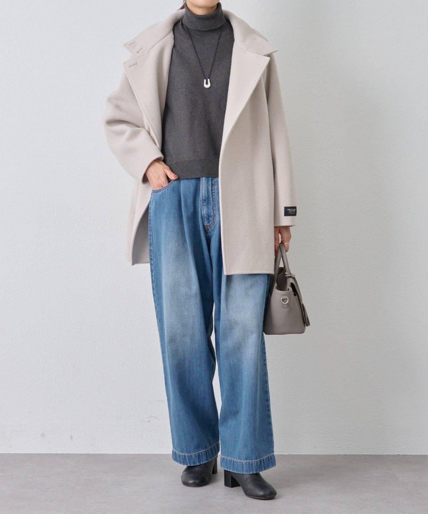 《フルカワコラボ》寬鬆褶皺牛仔褲