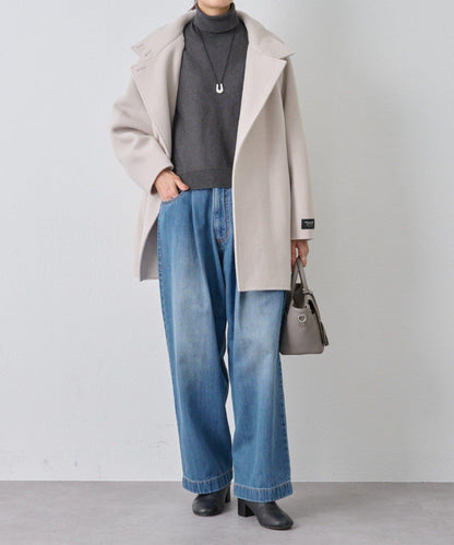 《フルカワコラボ》寬鬆褶皺牛仔褲