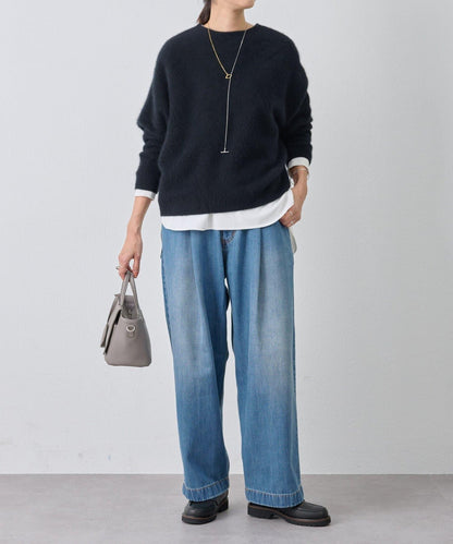 《フルカワコラボ》寬鬆褶皺牛仔褲