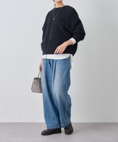 《フルカワコラボ》寬鬆褶皺牛仔褲