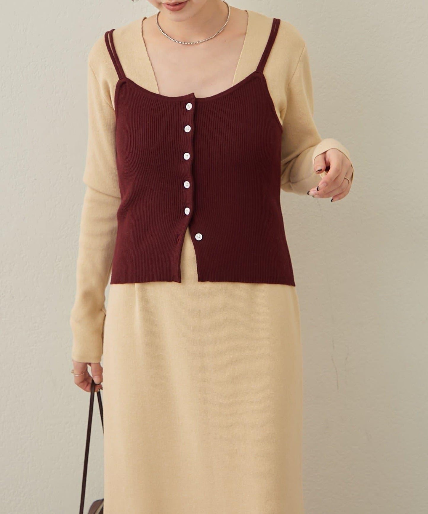 【sato企畫】針織連衣裙吊帶背心套裝