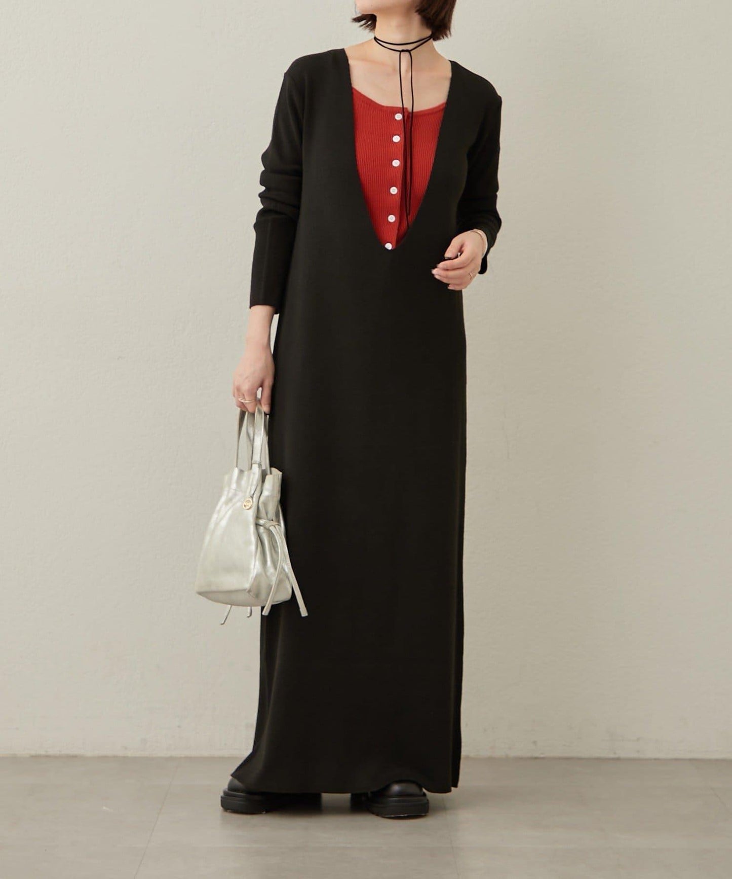 【sato企畫】針織連衣裙吊帶背心套裝