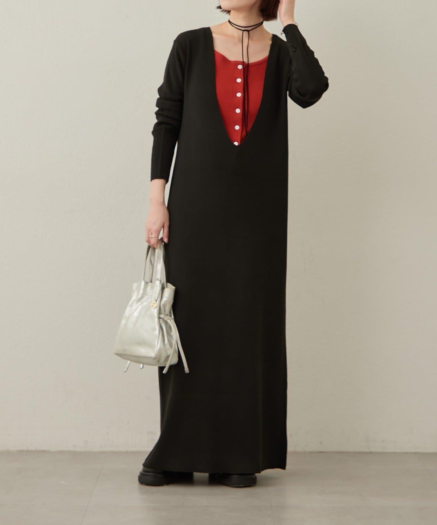 【sato企畫】針織連衣裙吊帶背心套裝