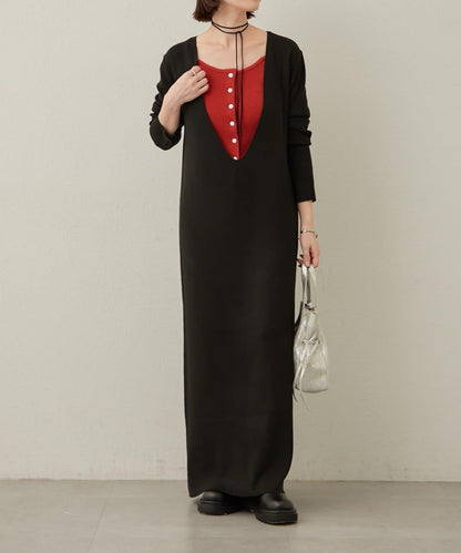 【sato企畫】針織連衣裙吊帶背心套裝