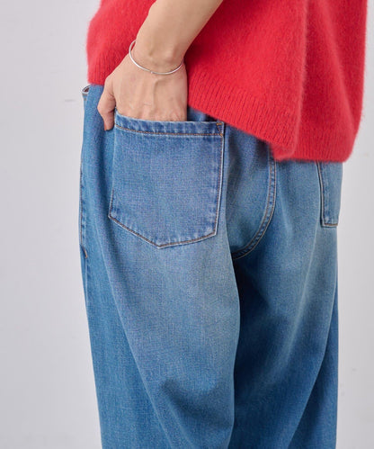 《フルカワコラボ》寬鬆褶皺牛仔褲